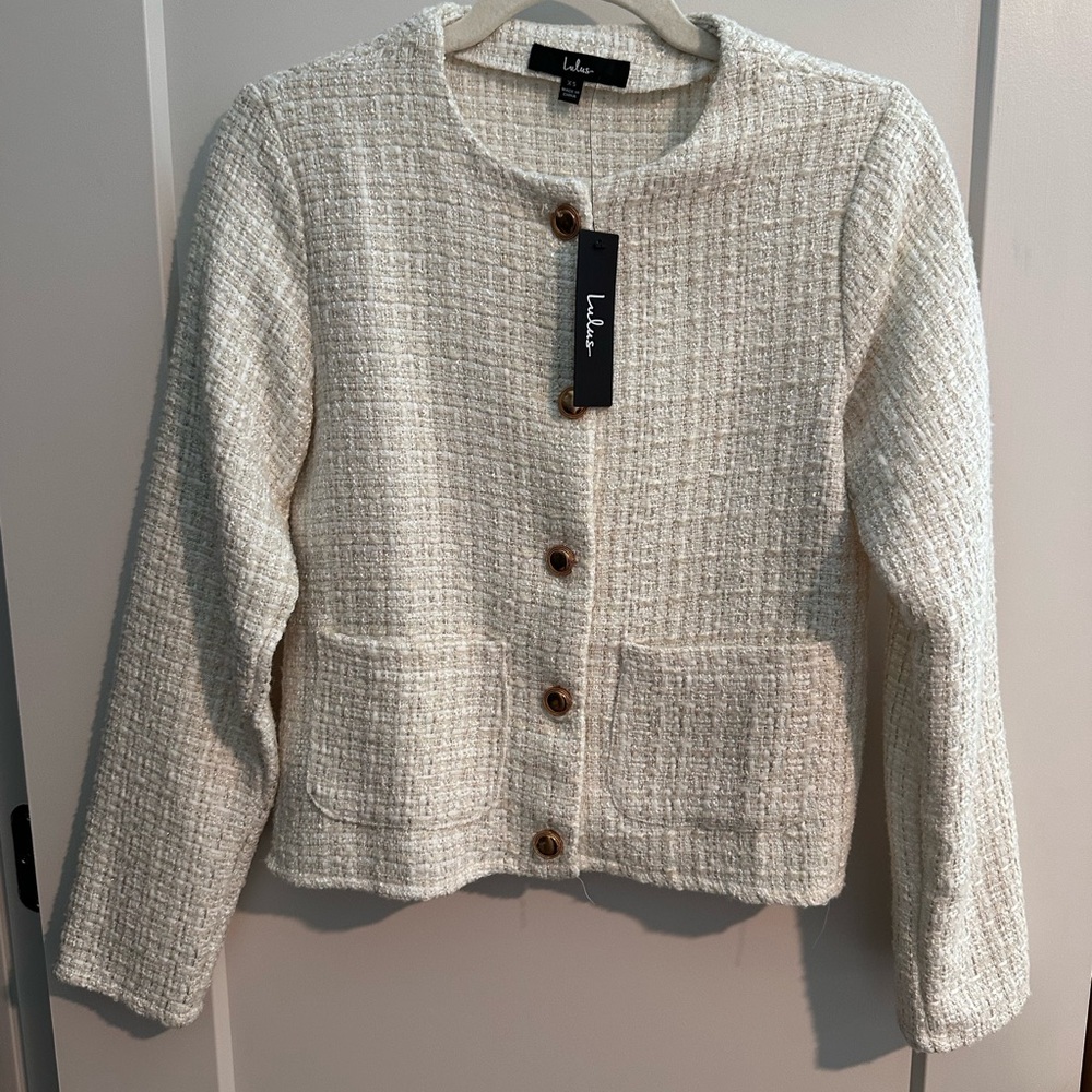 NWT Lulus Cream Textured Jacket